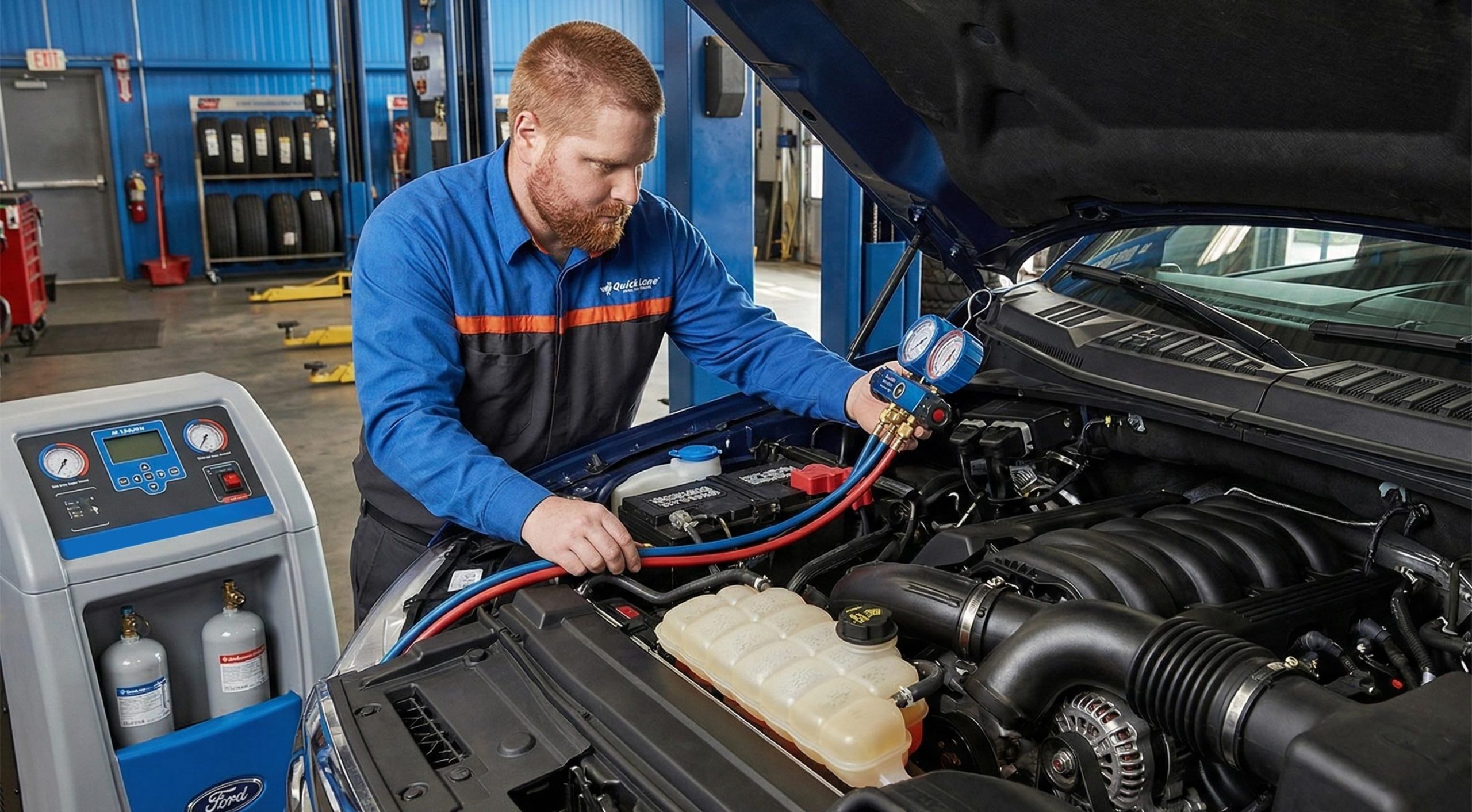 Vehicle air conditioning system inspection