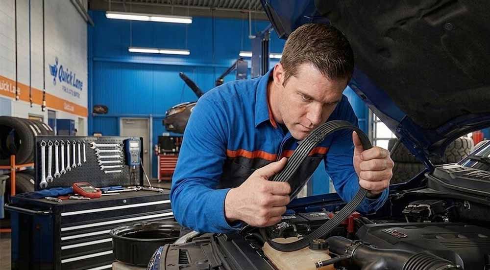Belt inspection at Quick Lane in Lincoln NE