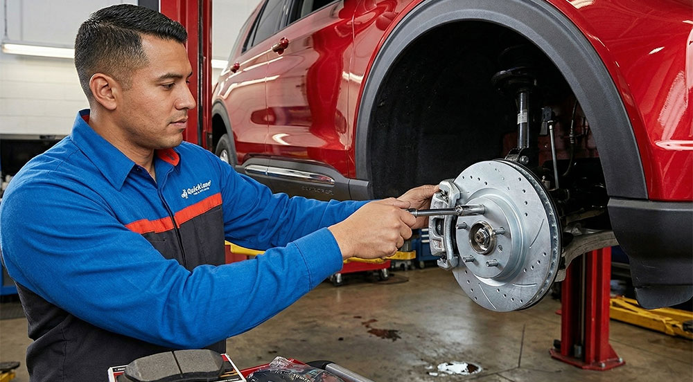Brake inspection and replacement at Quick Lane in Lincoln NE