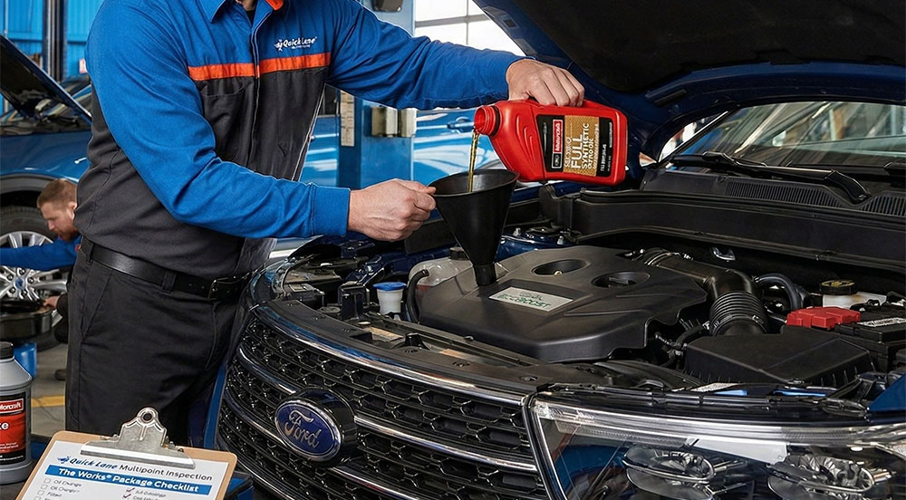 The Works Package oil change service